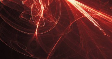 Soyut altın ışık ve lazer ışınları, fraktallar ve parıldayan şekiller hayal gücü, yaratıcılık ve tasarım için çok renkli sanat arka plan dokusu.