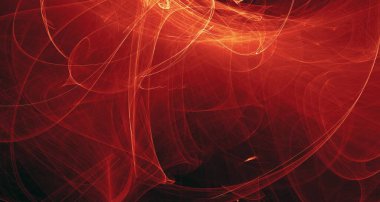 Soyut altın ışık ve lazer ışınları, fraktallar ve parıldayan şekiller hayal gücü, yaratıcılık ve tasarım için çok renkli sanat arka plan dokusu.