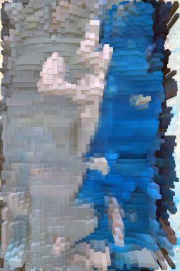 Güzel yaratıcı bir arka plan. Canlı, soyut bir dokunun yansıması. Pankart, poster, el ilanı, kart, kartpostal, kapak, broşür için desen tasarımı. Renkli canlı küpler soyut arkaplan.