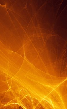 Soyut altın ışık ve lazer ışınları, fraktallar ve parıldayan şekiller hayal gücü, yaratıcılık ve tasarım için çok renkli sanat arka plan dokusu.