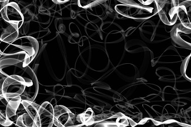 Siyah arkaplanda beyaz dinamik soyut vuruşlar