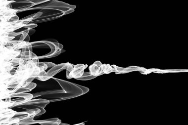 Siyah arkaplanda beyaz dinamik soyut vuruşlar