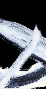 Siyah arkaplan zen tarzı arkaplan ve doku üzerinde dinamik beyaz fırça darbeleri