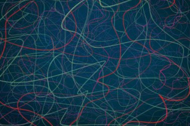 Koyu arkaplanda soyut çizgiler ve şekiller tasarımı