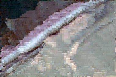 Güzel yaratıcı bir arka plan. Canlı, soyut bir dokunun yansıması. Pankart, poster, el ilanı, kart, kartpostal, kapak, broşür için desen tasarımı. Renkli canlı küpler soyut arkaplan.