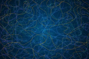 Koyu arkaplanda soyut çizgiler ve şekiller tasarımı