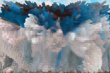 Güzel yaratıcı bir arka plan. Canlı, soyut bir dokunun yansıması. Pankart, poster, el ilanı, kart, kartpostal, kapak, broşür için desen tasarımı. Renkli canlı küpler soyut arkaplan.