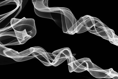 Siyah arkaplanda beyaz dinamik soyut vuruşlar