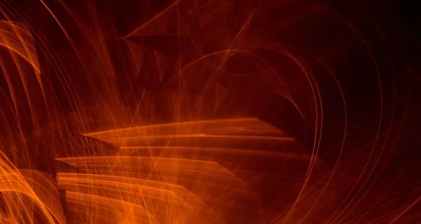 Soyut Altın Işık Lazer Işınları Fraktallar Parıldayan Şekiller Hayal Gücü — Stok fotoğraf