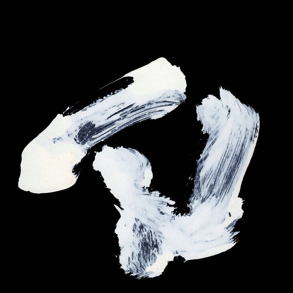 Dynamic White brush strokes on black background zen style background and texture