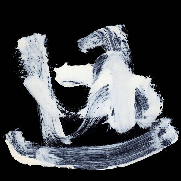 Dynamic White brush strokes on black background zen style background and texture