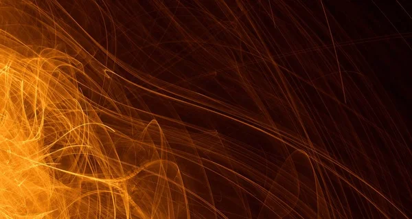 Abstraktes Goldenes Licht Und Laserstrahlen Fraktale Und Leuchtende Formen Mehrfarbige — Stockfoto