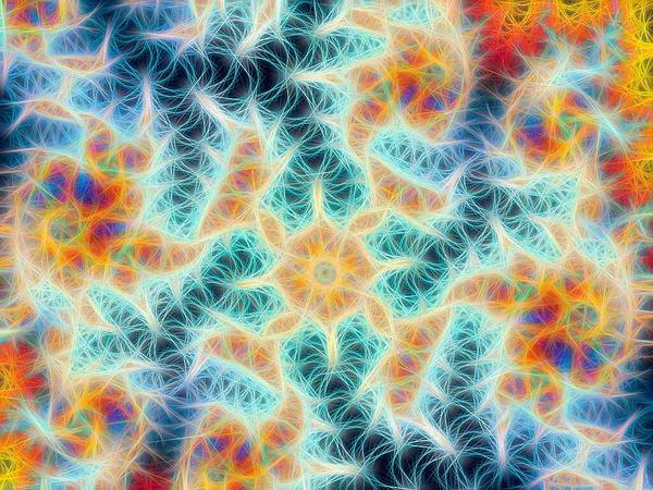 Abstract Fractal Wave Multi Color Motion Glowing Lines Creative Imaginative — Stock Photo, Image