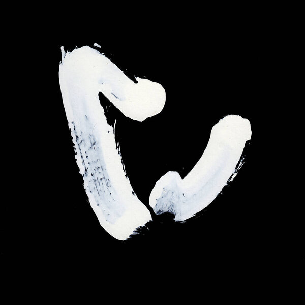 Dynamic White brush strokes on black background zen style background and texture