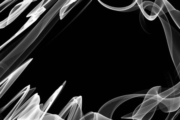 White Dynamic Abstract Strokes Black Background — Stock Photo, Image