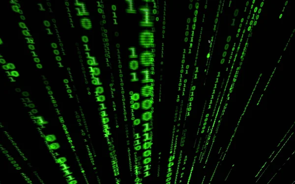 Binary computer code on black background.Green digital code numbers in matrix style.Cyberpunk hacker abstraction backdrop.Random numbers falling on the black background.Background in a matrix style.