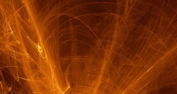 Abstrakt Gyllene Ljus Och Laserstrålar Fraktaler Och Glödande Former Flerfärgad — Stockfoto