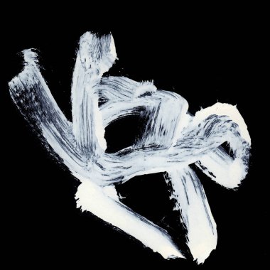 Siyah arkaplan zen tarzı arkaplan ve doku üzerinde dinamik beyaz fırça darbeleri