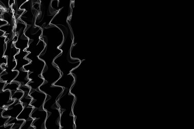 Siyah arkaplanda beyaz dinamik soyut vuruşlar