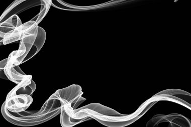 Siyah arkaplanda beyaz dinamik soyut vuruşlar