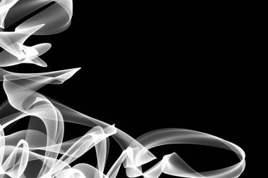 Siyah arkaplanda beyaz dinamik soyut vuruşlar