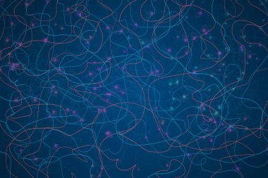 Koyu arkaplanda soyut çizgiler ve şekiller tasarımı