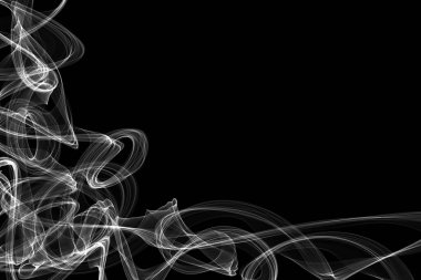 Siyah arkaplanda beyaz dinamik soyut vuruşlar