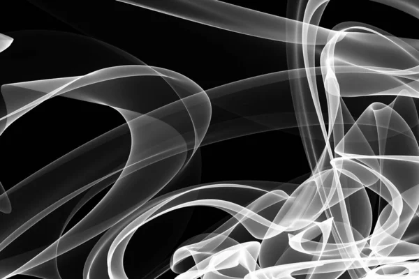 White Dynamic Abstract Strokes Black Background — Stock Photo, Image