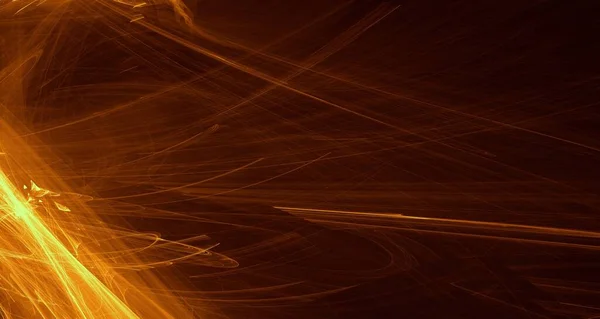 Abstrato Luz Dourada Feixes Laser Fractais Formas Brilhantes Textura Fundo — Fotografia de Stock