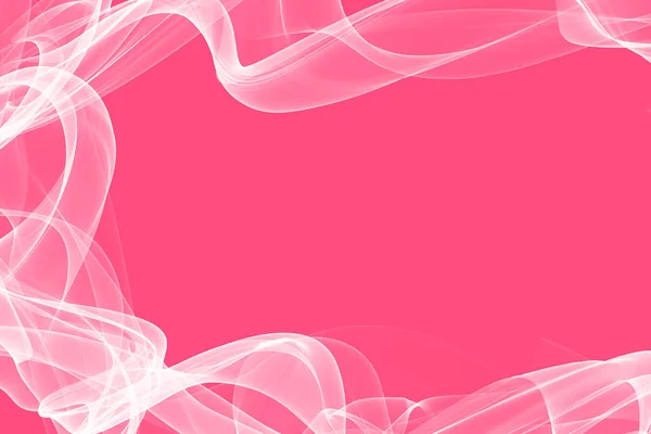 粉红背景下的白浪笔划运动线 — 图库照片