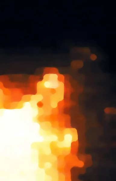 Stern Sonne Feuer Explosion Sprengt Verschwommene Pixelillustration Mit Lichtstrahlen Für — Stockfoto