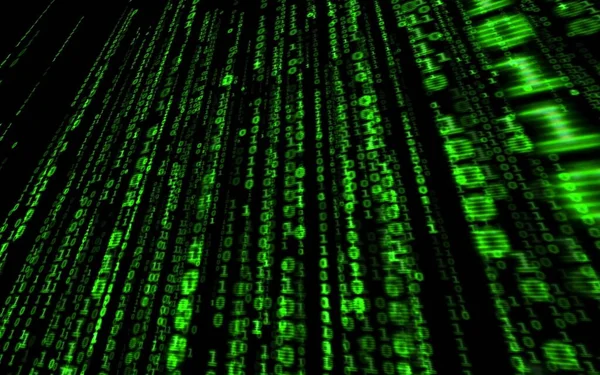 Binary computer code on black background.Green digital code numbers in matrix style.Cyberpunk hacker abstraction backdrop.Random numbers falling on the black background.Background in a matrix style.