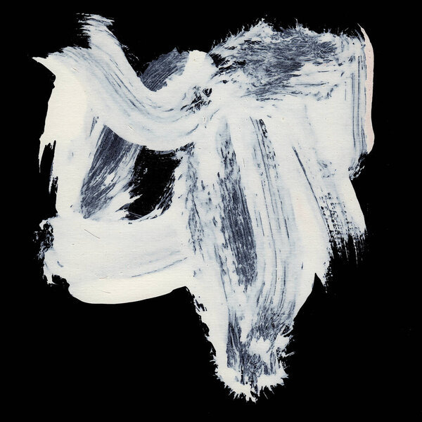 Dynamic White brush strokes on black background zen style background and texture