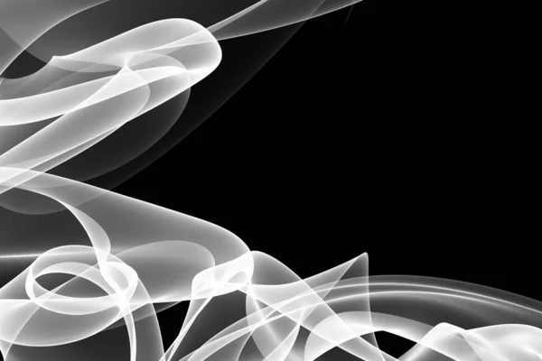 White Dynamic Abstract Strokes Black Background — Stock Photo, Image