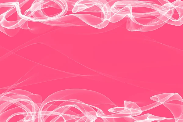 粉红背景下的白浪笔划运动线 — 图库照片
