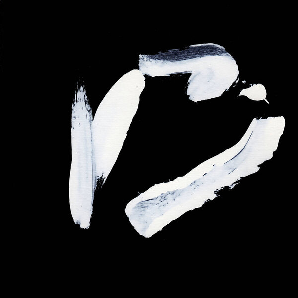 Dynamic White brush strokes on black background zen style background and texture