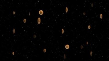 Biraz bozuk para kripto para görüntüsü. Hat bankacılığı konsepti. Bulut ödemesi. Bozuk para kripto para görüntüsü. Hat bankacılığı konsepti. Bulut ödemesi. Altın Bitcoin..