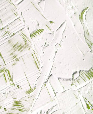 İlginç ve dinamik arka planlar için yeşil ve beyaz fırça darbeleriyle yağlı boya dokusu. Web tasarım kalıpları için uygun