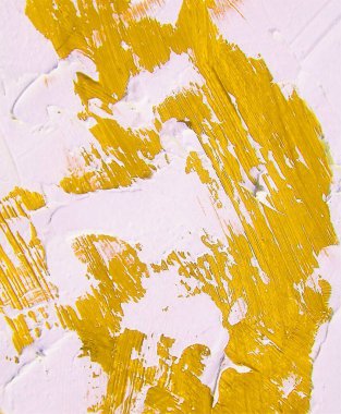 İlginç ve dinamik arkaplanlar için beyaz ve sarı fırça darbelerine sahip soyut arkaplan dokusu