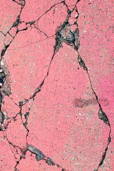 Nahaufnahme Einer Rosafarbenen Wandstruktur Mit Rissen Mit Lebendigen Farben Für — Stockfoto