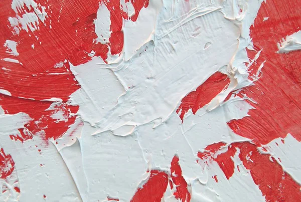 Pintura Close Fundo Textura Com Cores Vermelhas Brancas Para Fundos — Fotografia de Stock