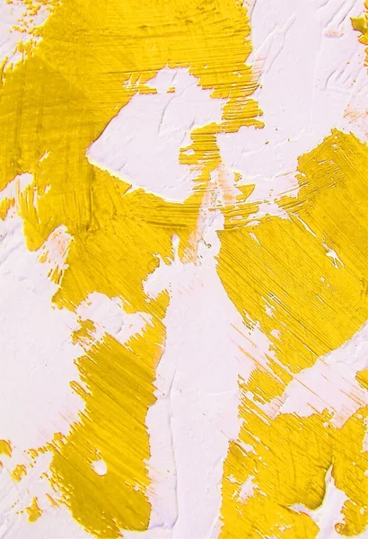 İlginç ve dinamik arkaplanlar için beyaz ve sarı fırça darbelerine sahip soyut arkaplan dokusu