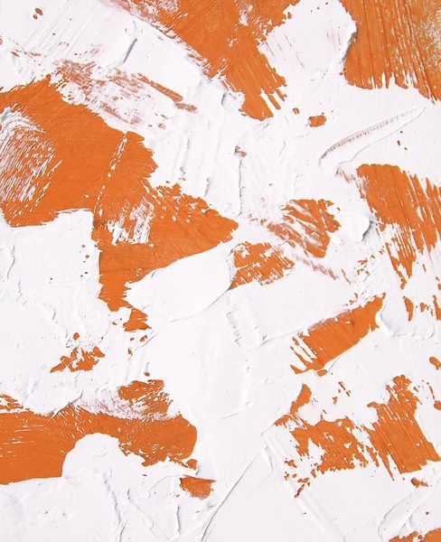 Живопись Крупным Планом Текстуры Фона Оранжевым Белым Цветами Ярких Красочных — стоковое фото