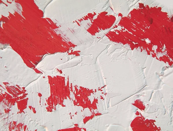 Malování Detailní Textury Pozadí Červenými Bílými Barvami Pro Živé Barevné — Stock fotografie