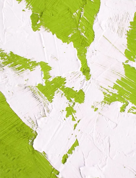 Текстура Масляной Краски Зелеными Белыми Мазками Кисти Интересных Динамических Фонов — стоковое фото