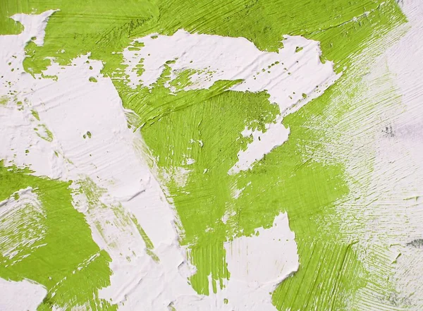 İlginç ve dinamik arka planlar için yeşil ve beyaz fırça darbeleriyle yağlı boya dokusu. Web tasarım kalıpları için uygun
