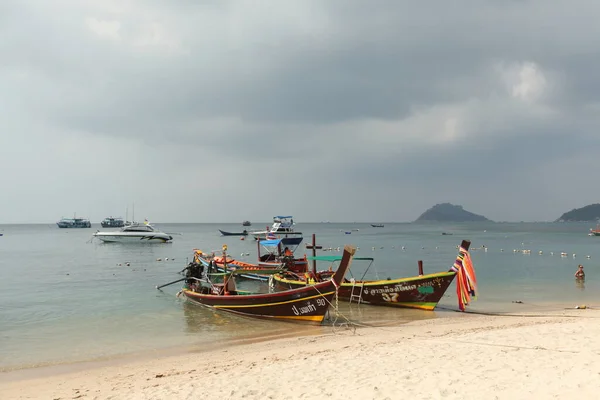 Vecchie Barche Pesca Legno Sulla Spiaggia India — Foto Stock