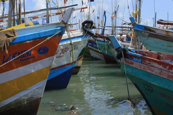 Viejos Barcos Pesca Madera Playa India — Foto de Stock