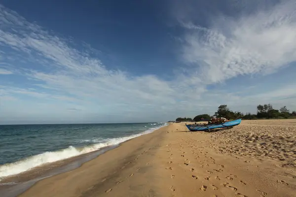 Vieux Bateaux Pêche Bois Sur Plage Inde — Photo