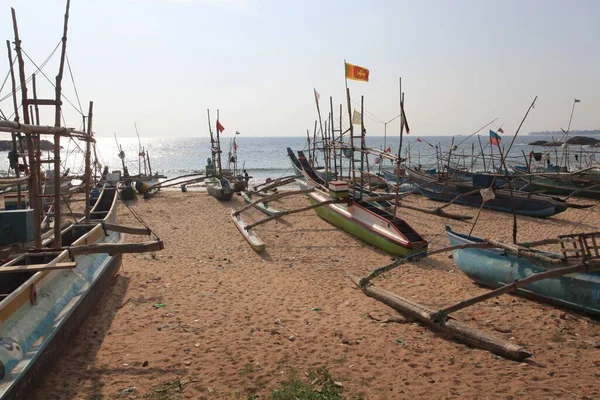 Alte Hölzerne Fischerboote Strand Indien — Stockfoto